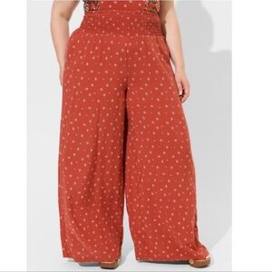TORRID Pull On Smocked High Waist Wide Leg Pants